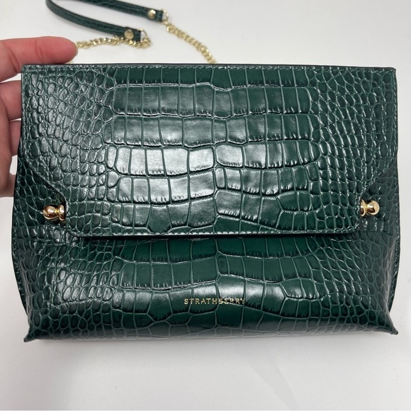 Strathberry Emerald Croc-Embossed Crossbody Bag - Picture 6 of 10